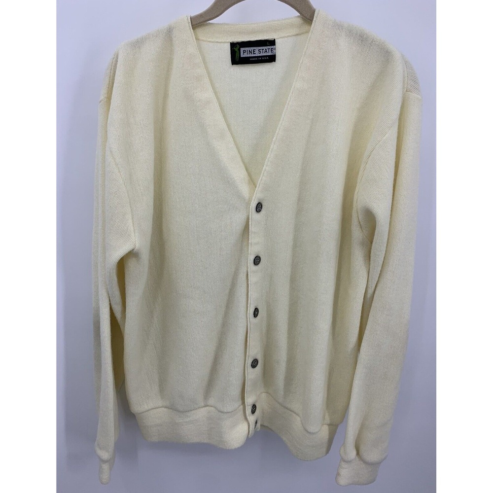 Vintage Pine State Cardigan Acrylic Sweater Men's Large Grandpacore